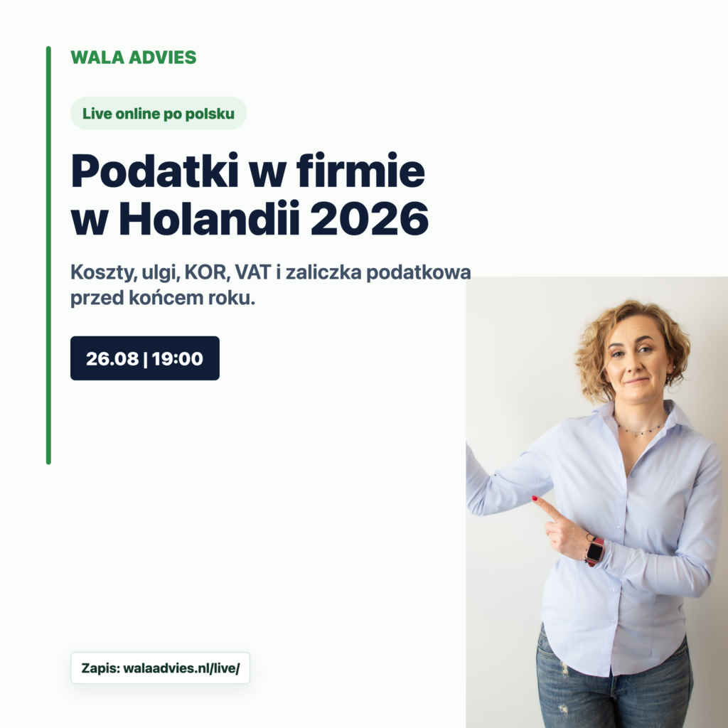 KOR, ulgi i inwestycje w firmie w Holandii 2026. Co sprawdzić przed końcem roku?